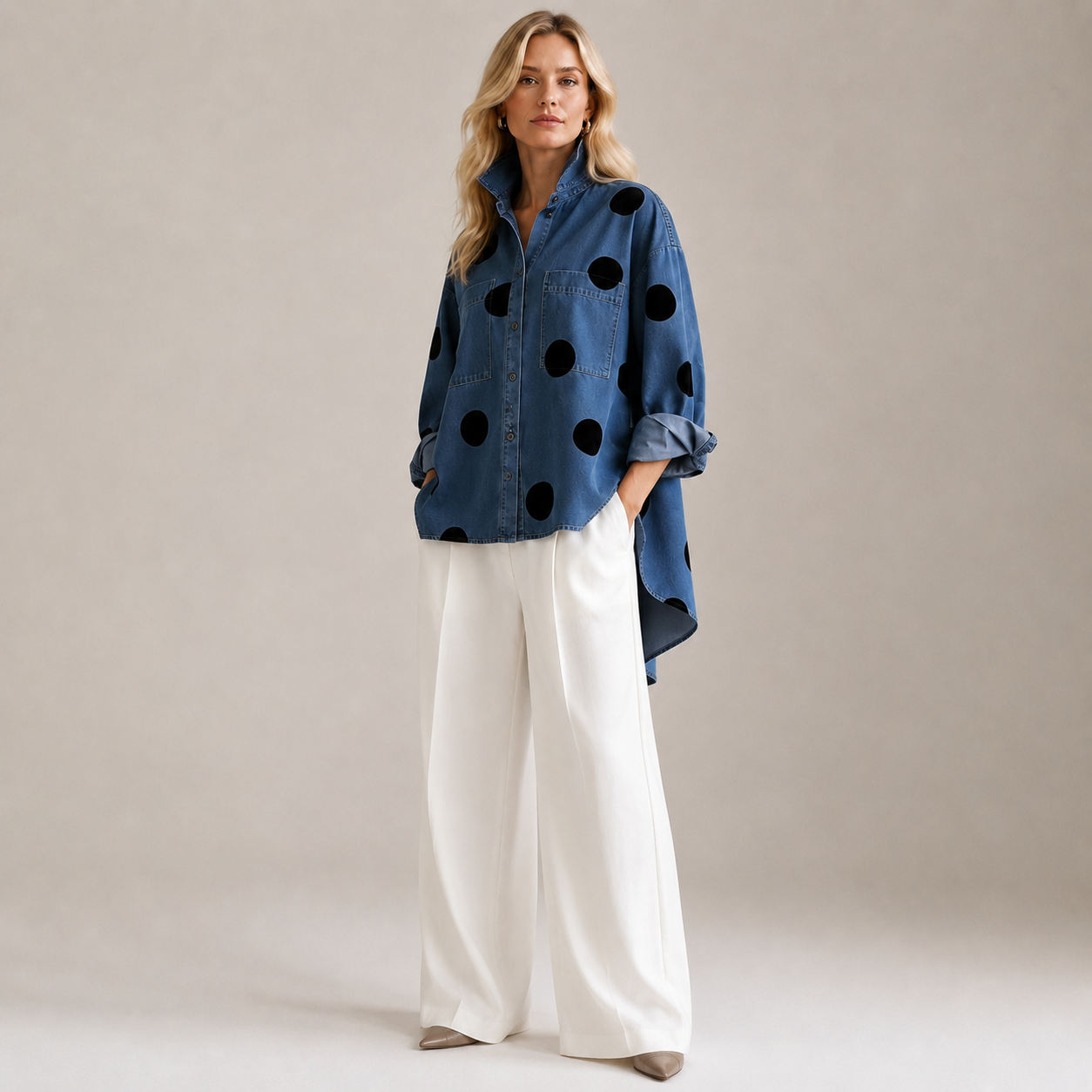 Margot Spotted Denim Overshirt
