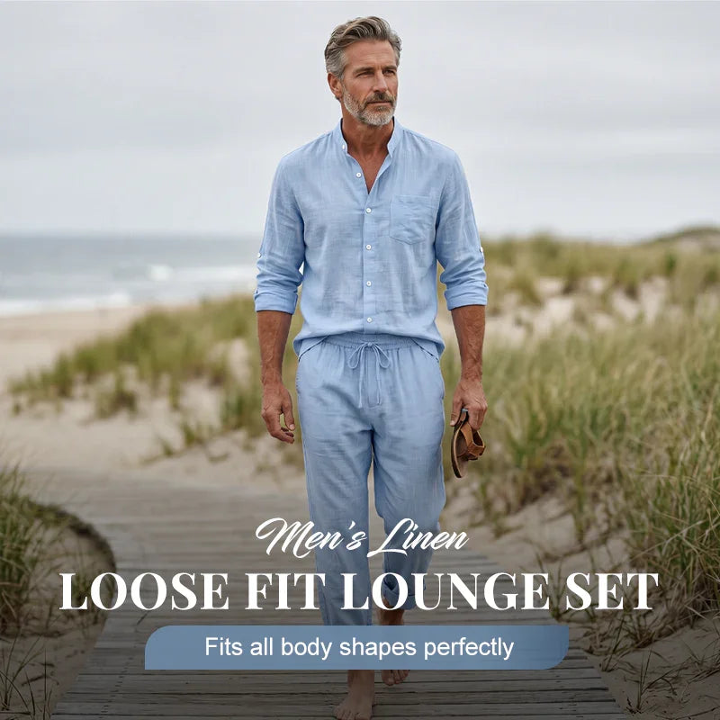Men’s Breathable Linen Shirt & Pants Set
