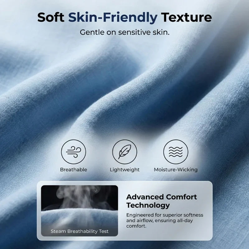 Men’s Breathable Linen Shirt & Pants Set