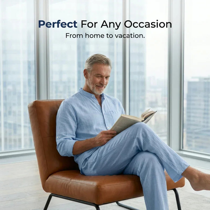 Men’s Breathable Linen Shirt & Pants Set