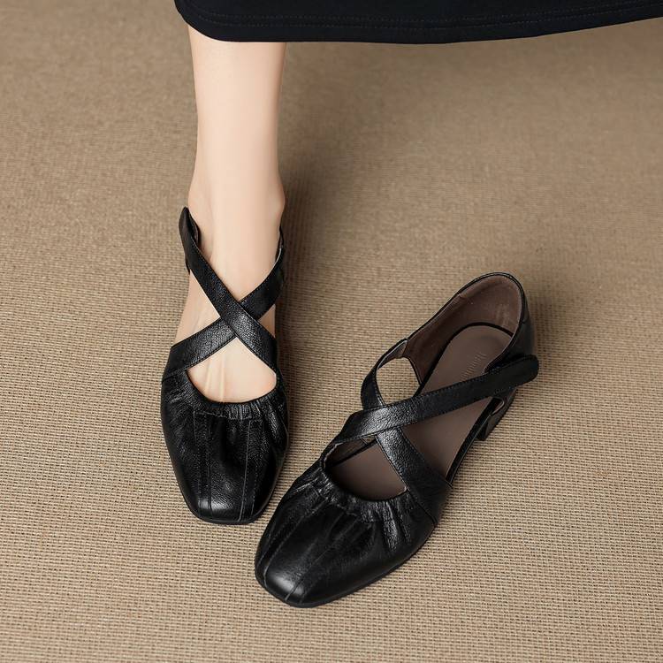 Aldgate Leather Strap Flats