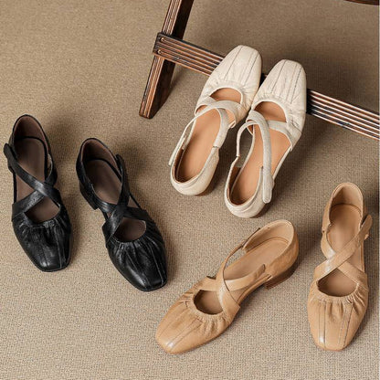 Aldgate Leather Strap Flats