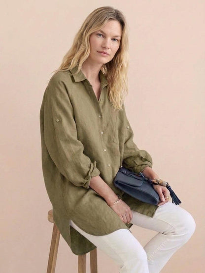 Oversized 100% Cotton Linen Shirt