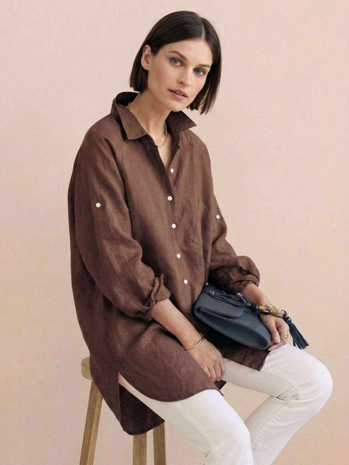 Oversized 100% Cotton Linen Shirt