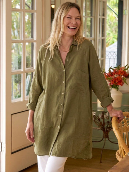 Oversized 100% Cotton Linen Shirt