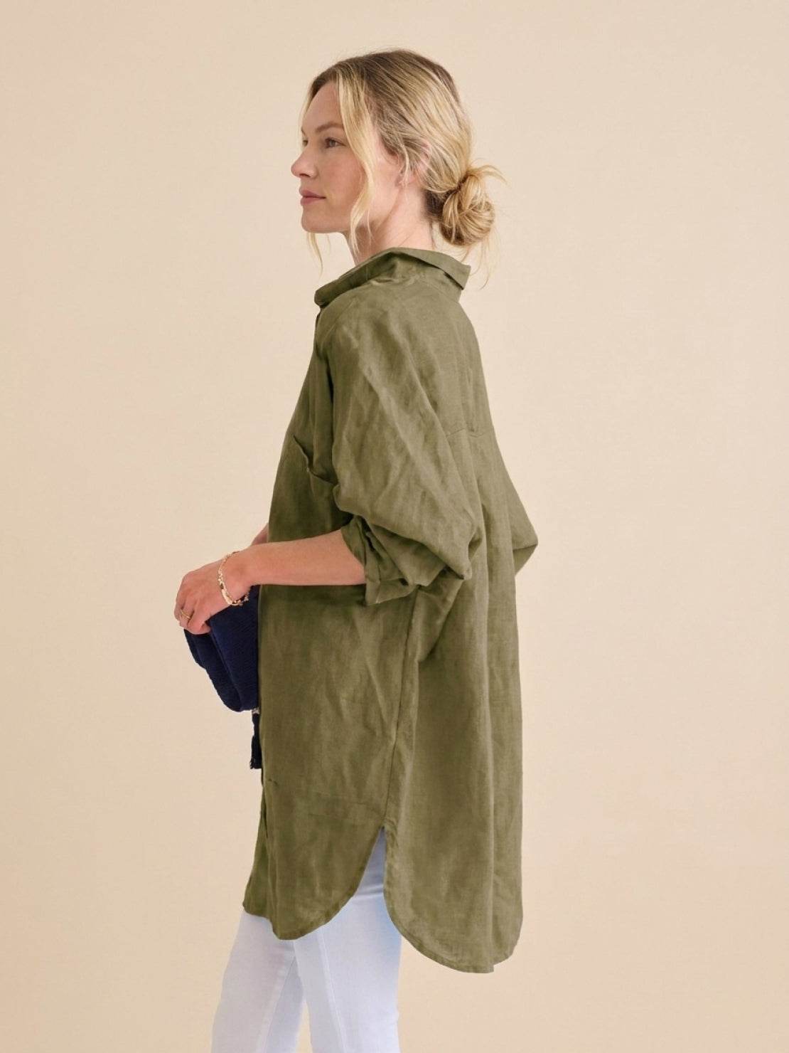 Oversized 100% Cotton Linen Shirt