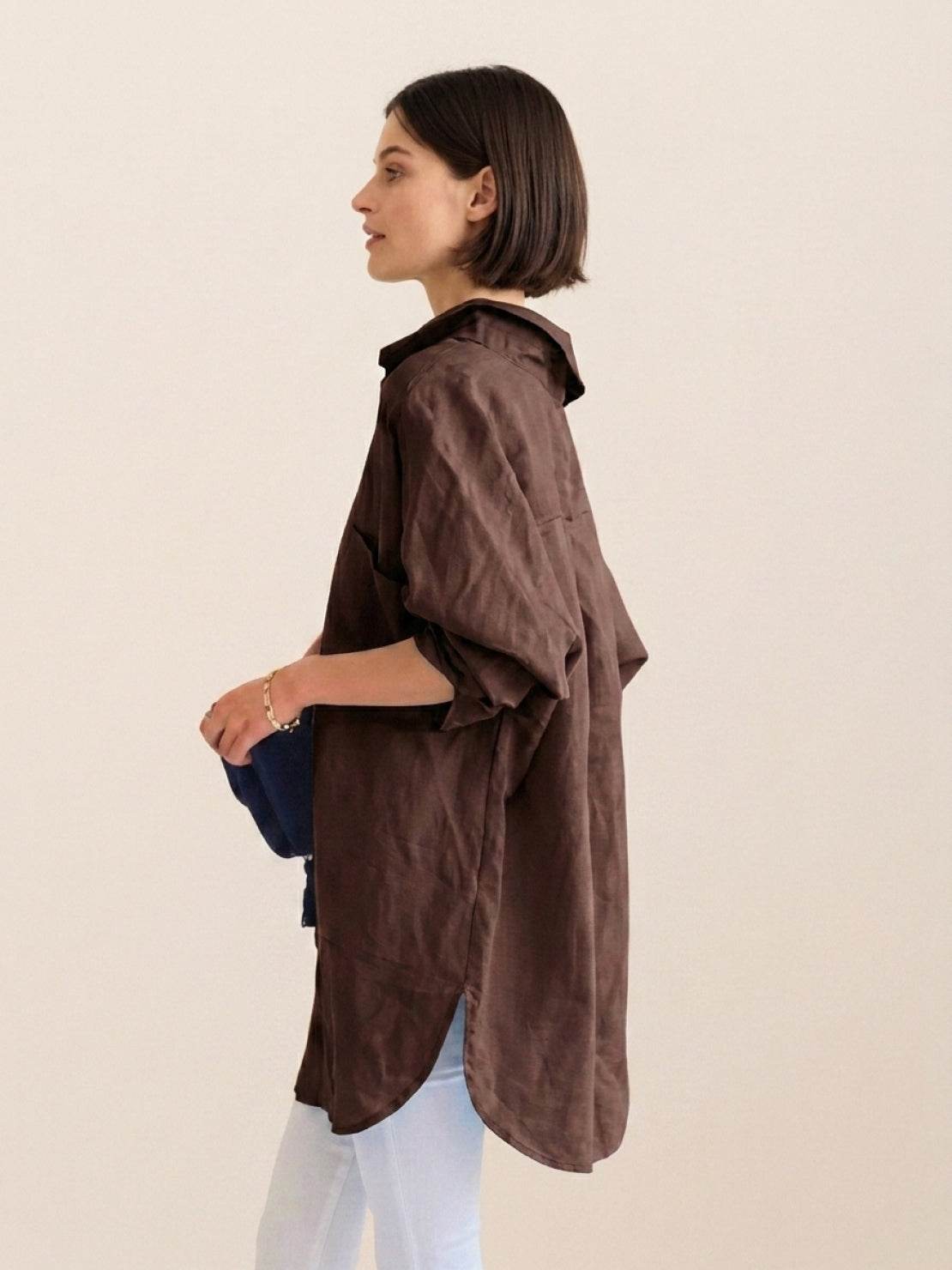 Oversized 100% Cotton Linen Shirt