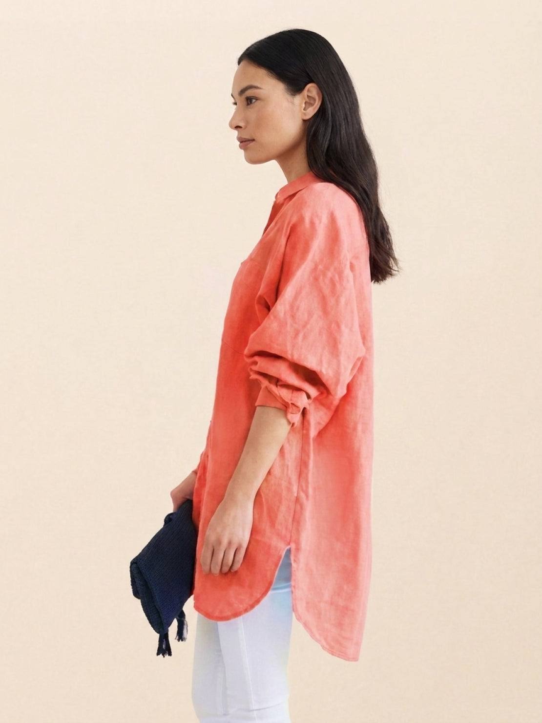 Oversized 100% Cotton Linen Shirt