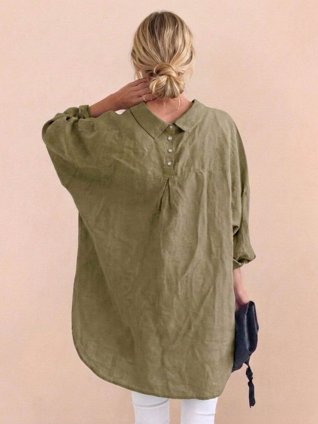 Oversized 100% Cotton Linen Shirt