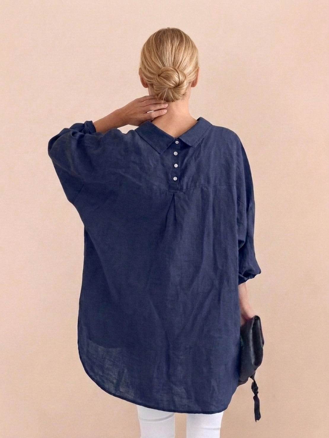 Oversized 100% Cotton Linen Shirt