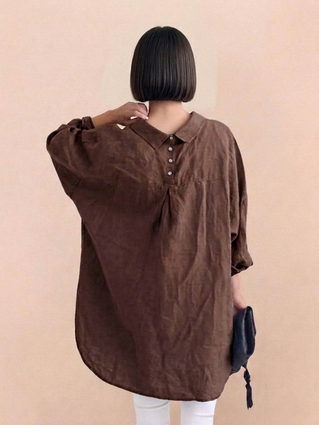 Oversized 100% Cotton Linen Shirt