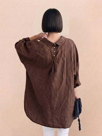 Oversized 100% Cotton Linen Shirt