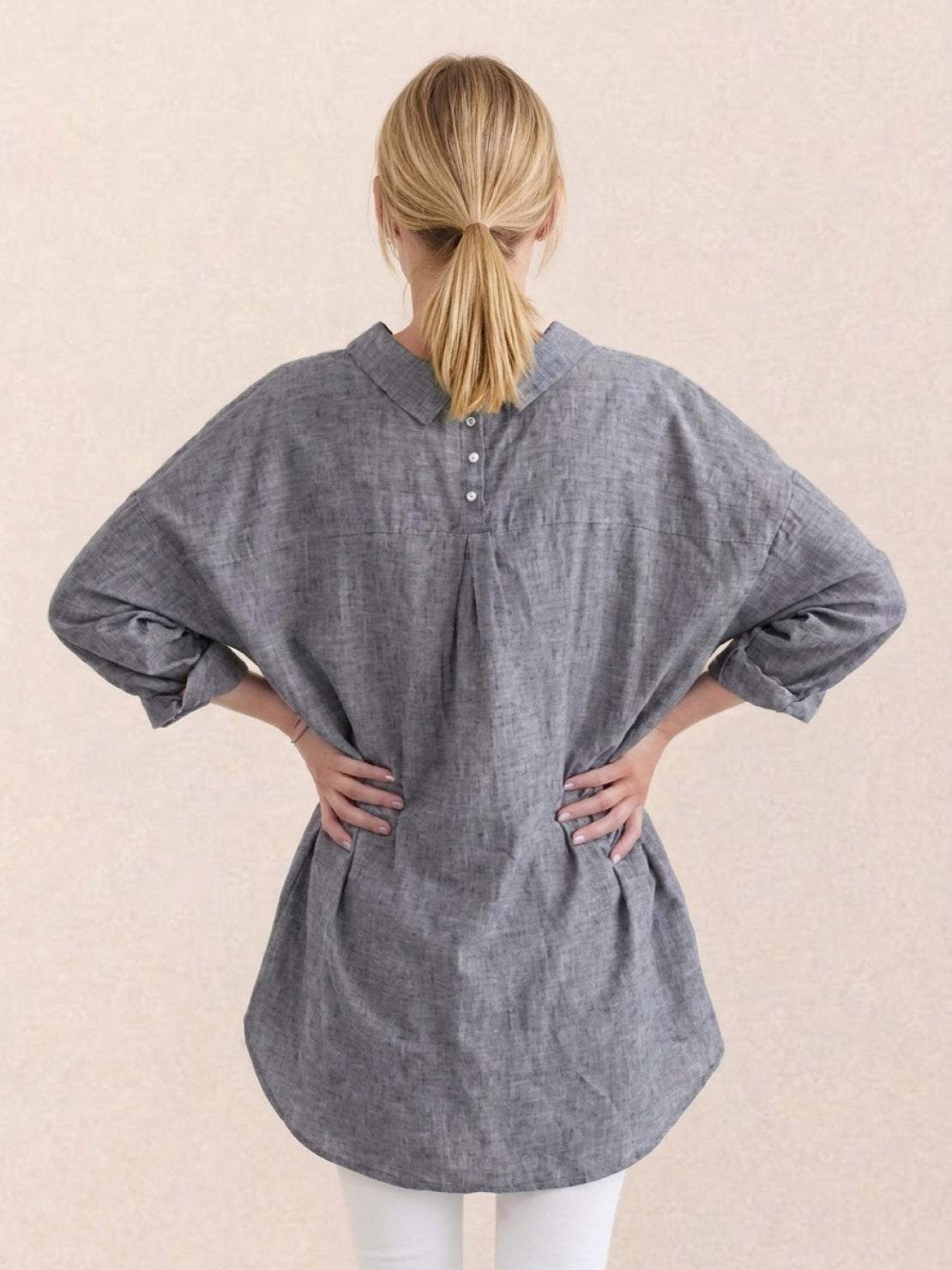 Oversized 100% Cotton Linen Shirt