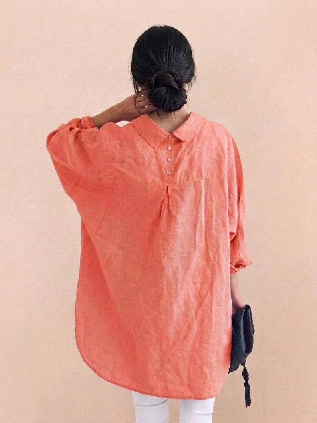 Oversized 100% Cotton Linen Shirt