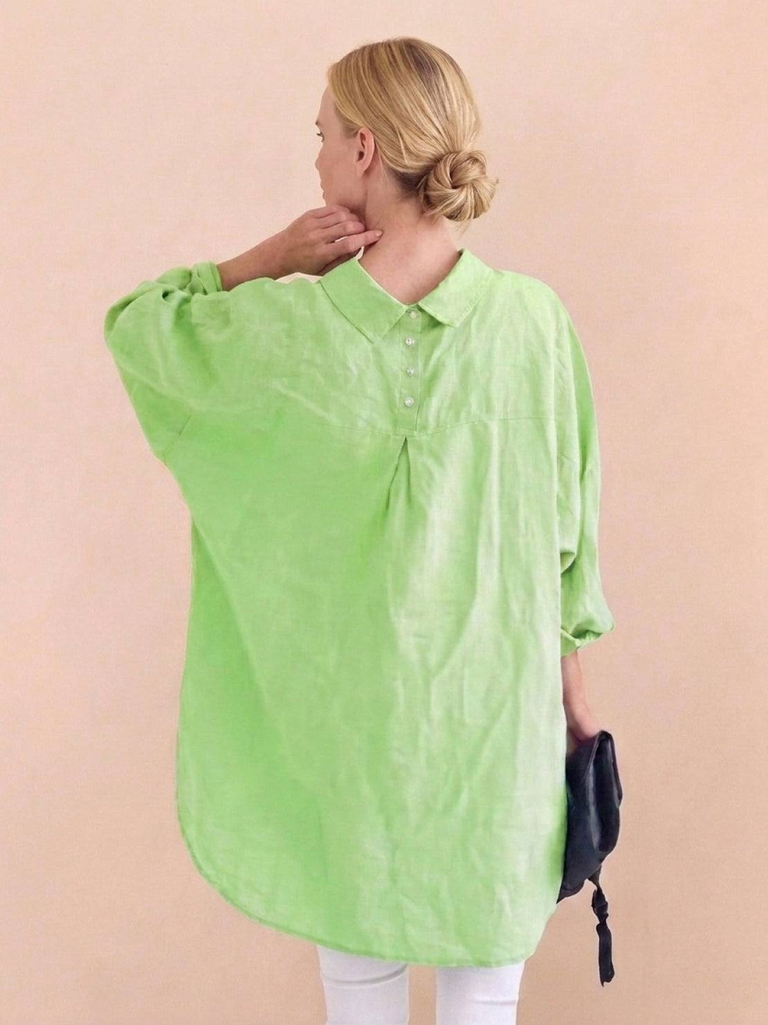 Oversized 100% Cotton Linen Shirt