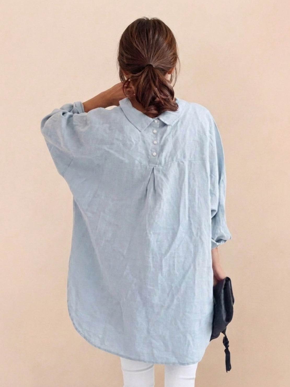 Oversized 100% Cotton Linen Shirt