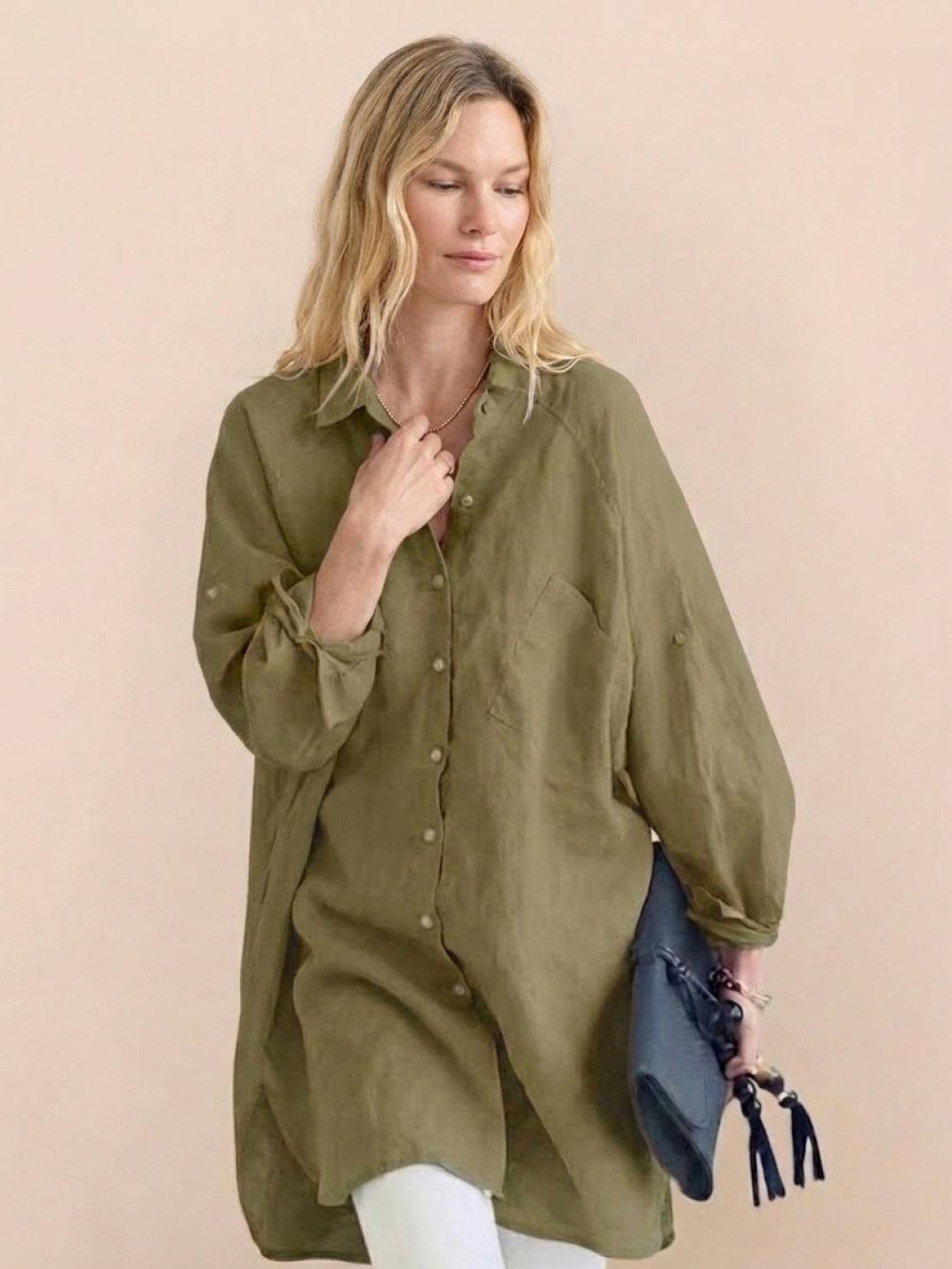 Oversized 100% Cotton Linen Shirt