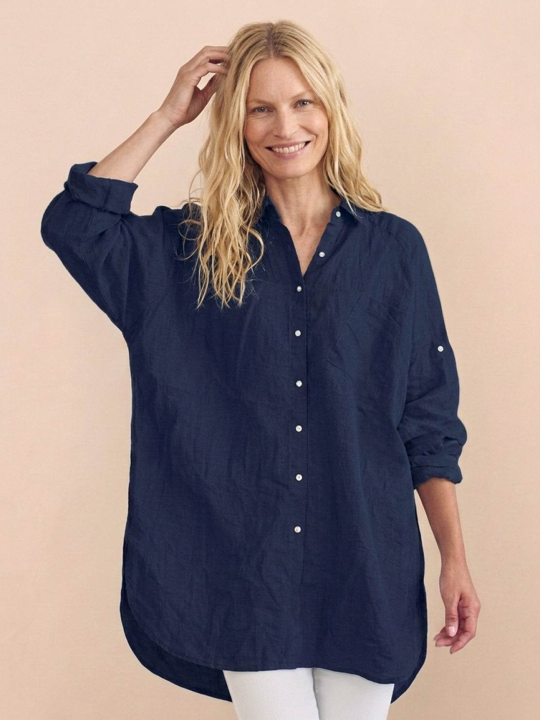 Oversized 100% Cotton Linen Shirt