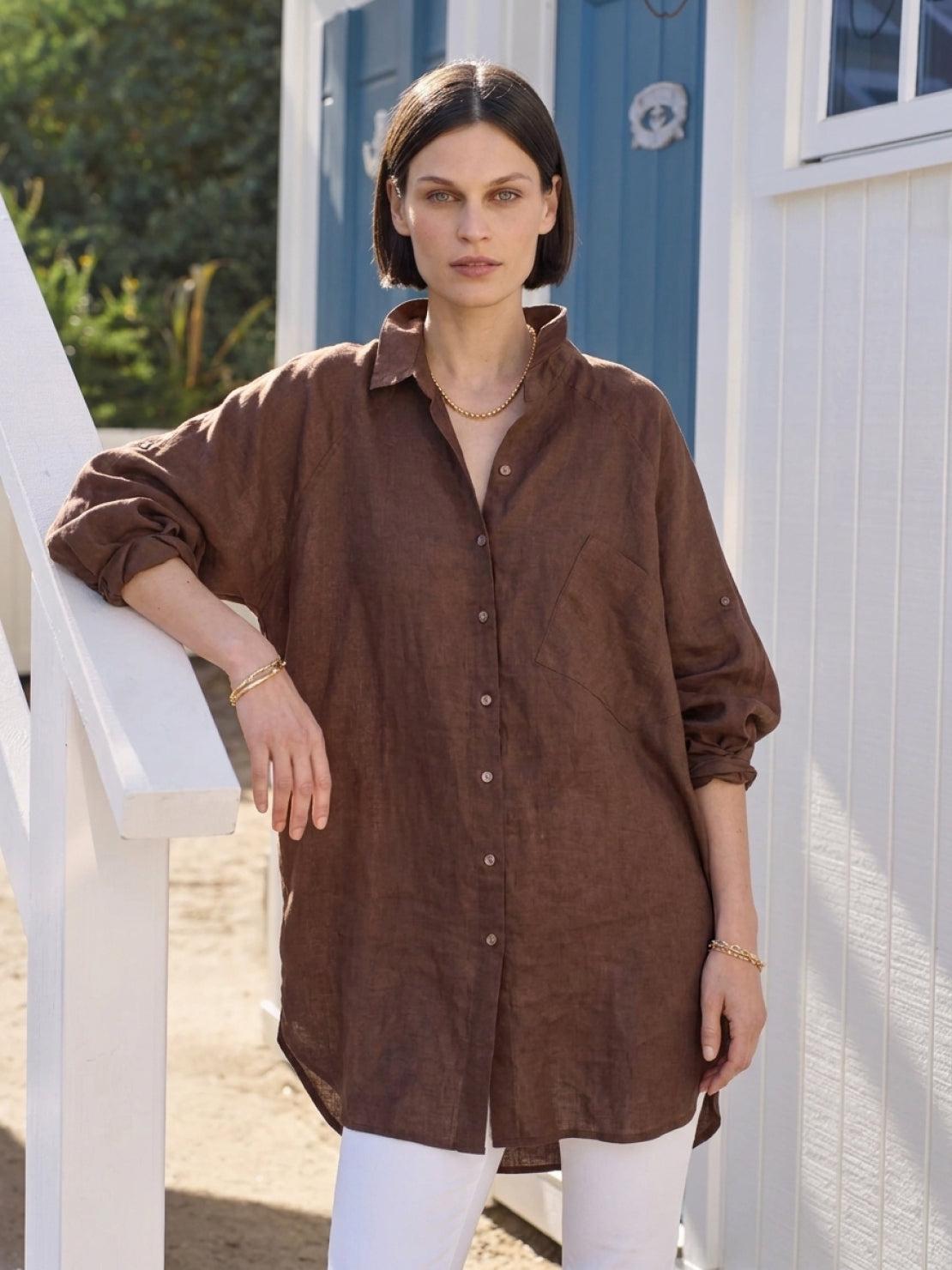 Oversized 100% Cotton Linen Shirt