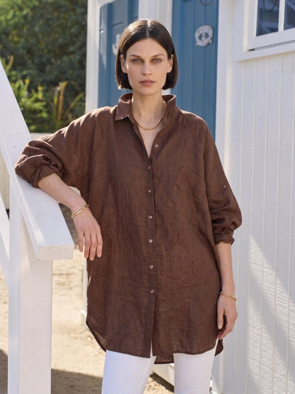 Oversized 100% Cotton Linen Shirt
