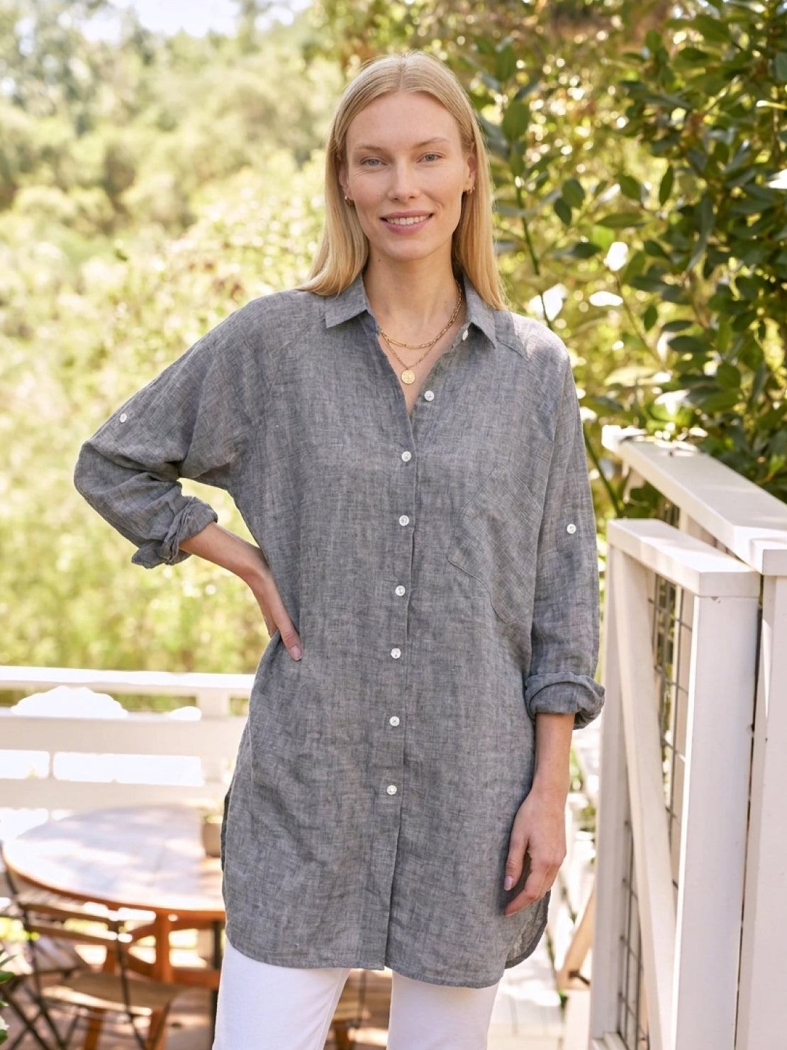 Oversized 100% Cotton Linen Shirt