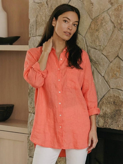 Oversized 100% Cotton Linen Shirt