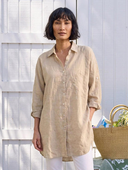 Oversized 100% Cotton Linen Shirt