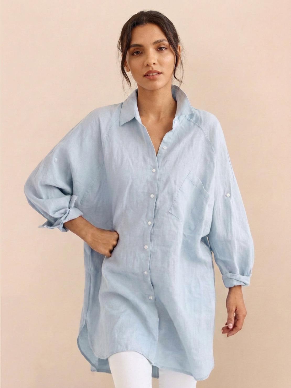 Oversized 100% Cotton Linen Shirt