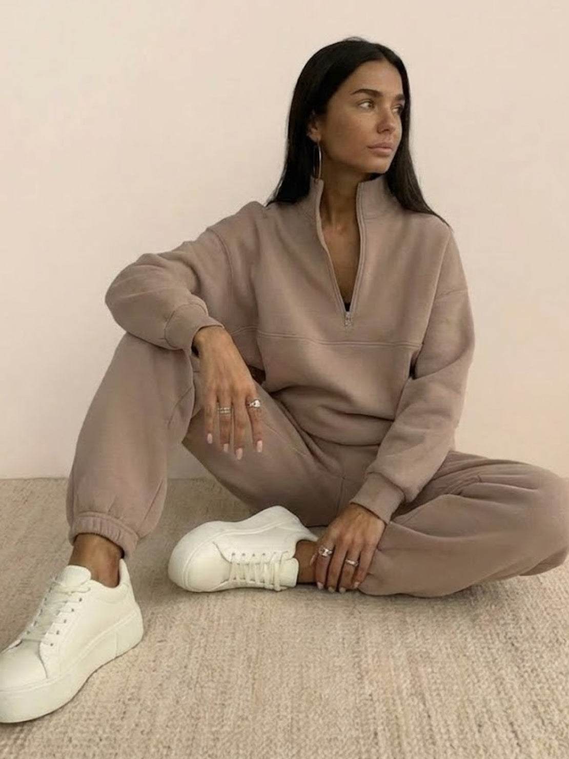 Athleisure at its Finest: Cotton-Blended Two-Piece Tracksuit
