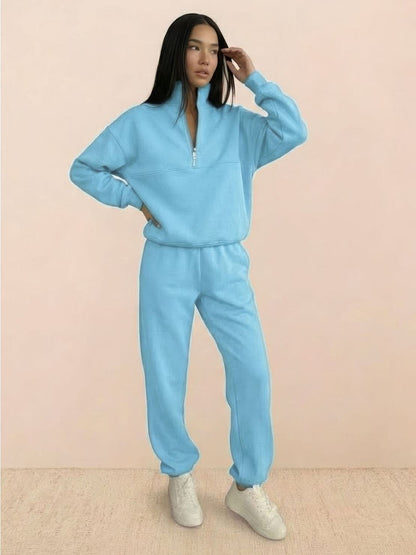 Athleisure at its Finest: Cotton-Blended Two-Piece Tracksuit