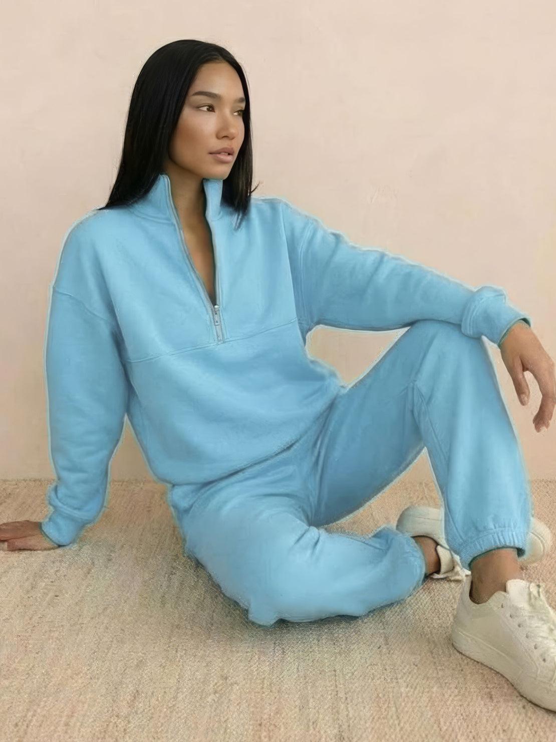 Athleisure at its Finest: Cotton-Blended Two-Piece Tracksuit