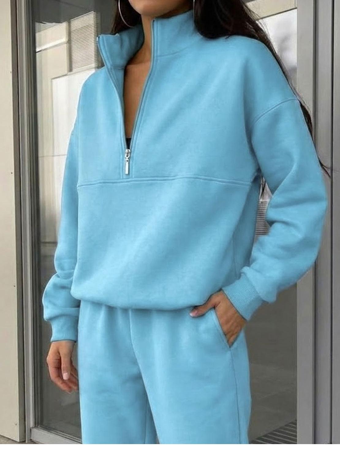 Athleisure at its Finest: Cotton-Blended Two-Piece Tracksuit