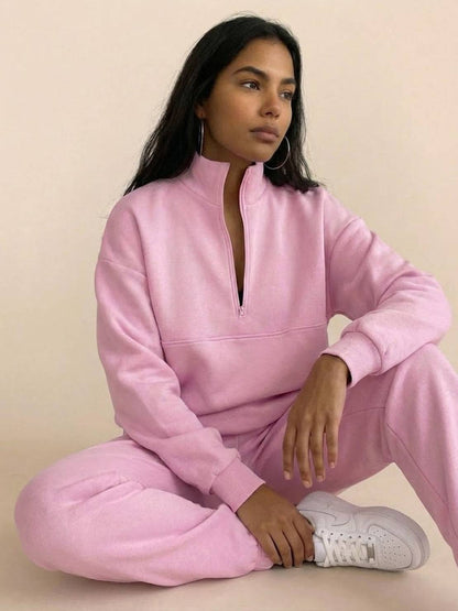 Athleisure at its Finest: Cotton-Blended Two-Piece Tracksuit