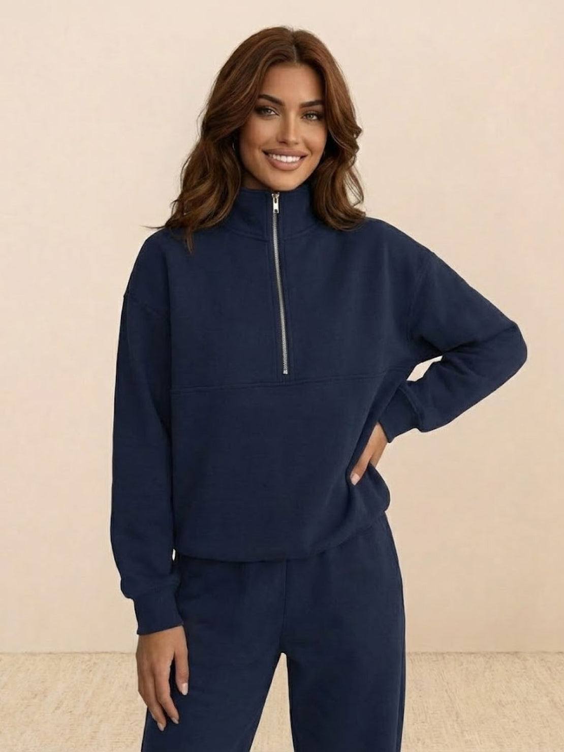 Athleisure at its Finest: Cotton-Blended Two-Piece Tracksuit