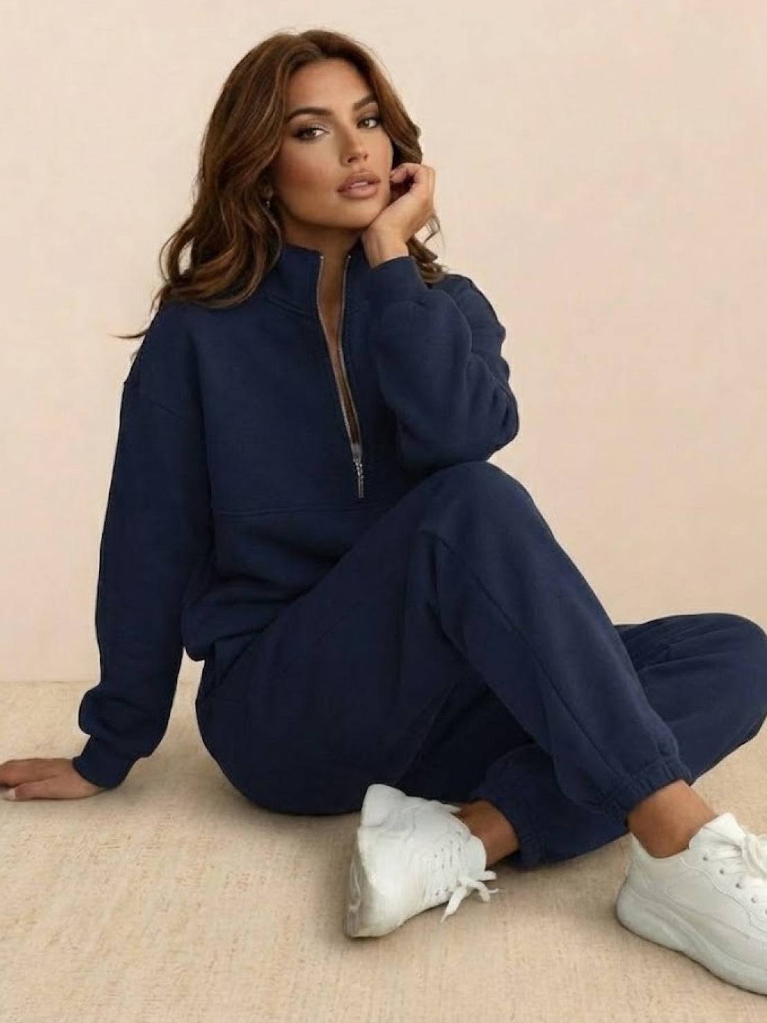 Athleisure at its Finest: Cotton-Blended Two-Piece Tracksuit