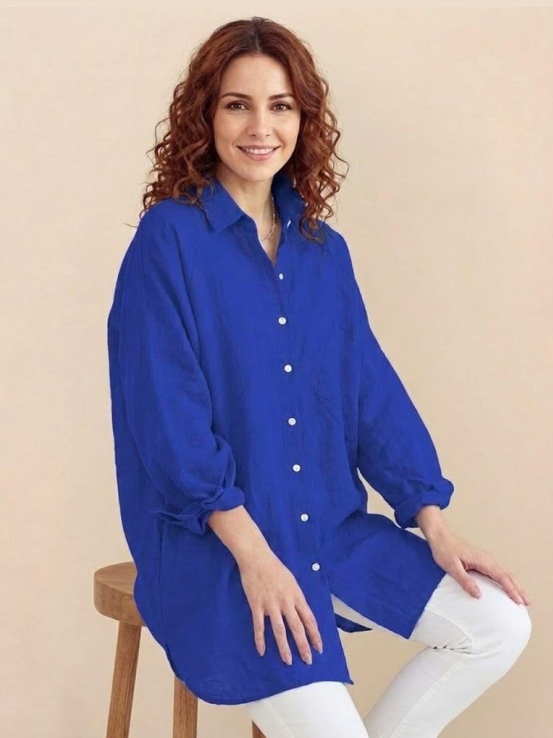 Oversized 100% Cotton Linen Shirt
