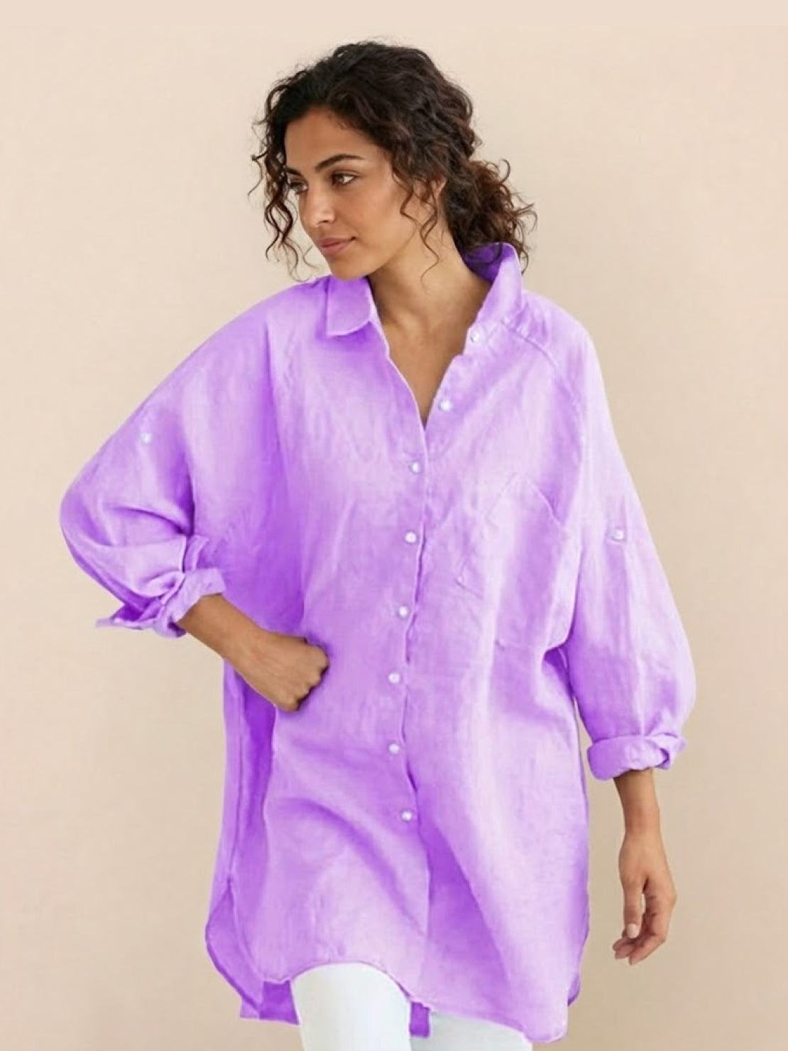 Oversized 100% Cotton Linen Shirt