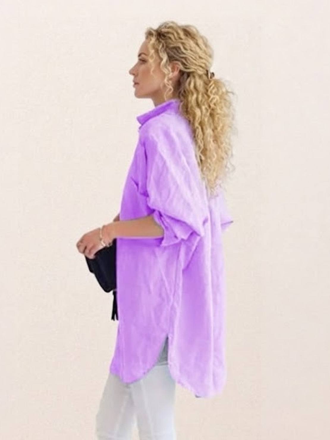 Oversized 100% Cotton Linen Shirt