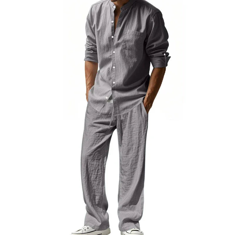 Men’s Breathable Linen Shirt & Pants Set