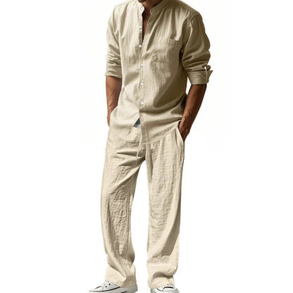 Men’s Breathable Linen Shirt & Pants Set