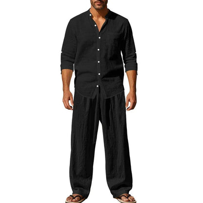 Men’s Breathable Linen Shirt & Pants Set