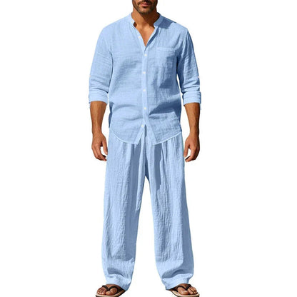 Men’s Breathable Linen Shirt & Pants Set